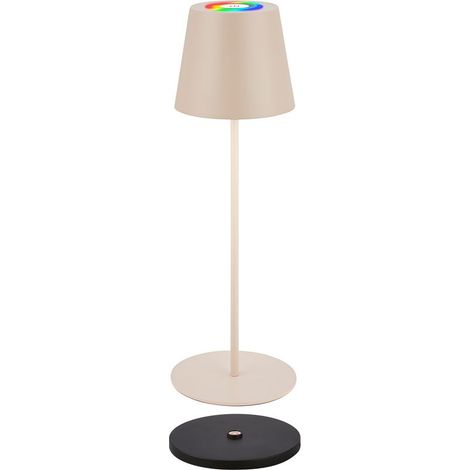 RGBW LED Tischleuchte kabellos IP44 Akku Tischlampe Ladestation Dimmbar Touch