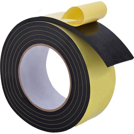 1 pièce Bande d'étanchéité auto-adhésive, joint en mousse EVA, 10 m × 15 mm × 1 mm, noir, pour fenêtres portes voitures (1/5)