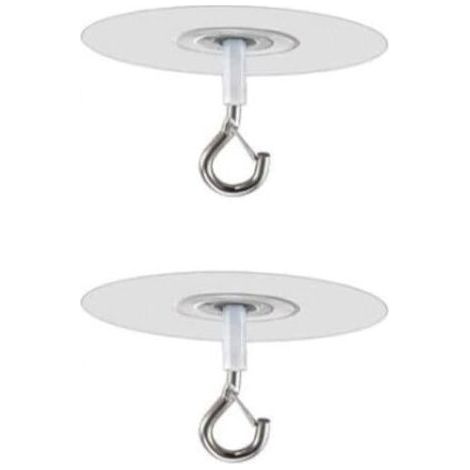 No-Drilling Adhesive Ceiling Hooks for Plants, Adhesive Eyelet Hooks for Hanging Bird Feeders, Indoor Outdoor Decor Hooks (2) (1/5)