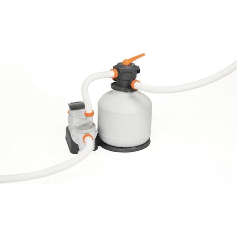 Filtration à sable 11355 l/h – 58486 – Débit max 11355 l/h – Compatible piscines jusqu'à 66000 l – Vanne 6 positions – Minuterie intégrée – 2N