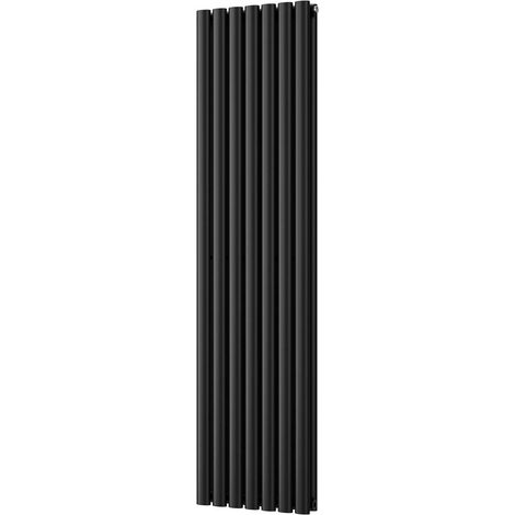 Omeara - Black Designer Radiator H1600mm x W406mm Double Panel - Feet Included (1/4)