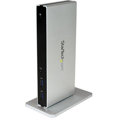 StarTech.com Dual Monitor Dockingstation mit USB 3.0 auf DVI-I & DVI-D und Adaptern für VGA & HDMI, 5x USB 3.0 & Audio - Vertikale DVI Dockingstation für ChromeOS, Mac & Windows (1/5)