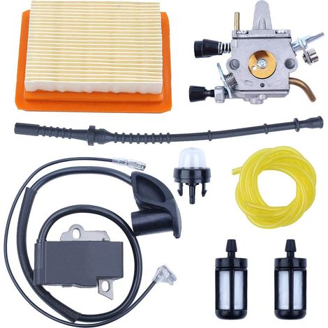 Kit de réglage carburateur, bobine d'allumage, bougie, filtre à air, tuyau de carburant adapté pour STIHL FS120 FS200 FS250 coupe-bordures (1/5)