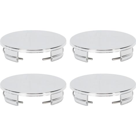 Tbest Universal-Radnabenkappen, 65 mm, 2,6 Zoll, Nabenabdeckung, Fallschutzbefestigung, Chrom-ABS, 4 Stück für den Austausch von Autonaben (galvanisiert)