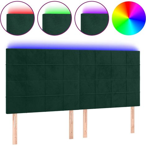 Maison Exclusive - Cabecero con luces LED terciopelo verde oscuro (1/5)