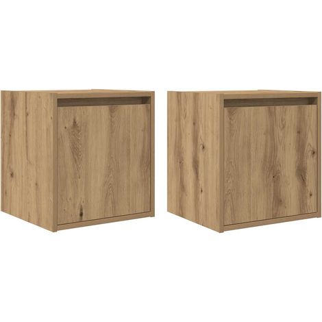 Maison Exclusive - Comodini a Muro 2 pz Rovere Artigianale 38x34x40 cm