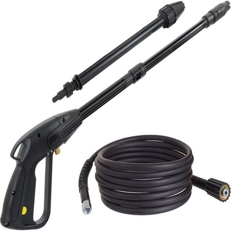 Pistolet Nettoyeur Haute Pression M14 Avec Tuyau 5m Buse Réglable Accessoires Lavage (1/4)
