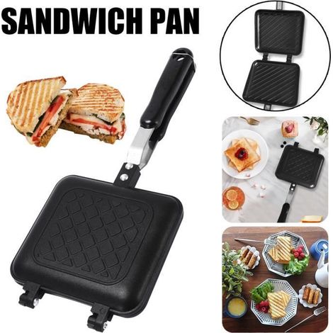 1 unité Machine à sandwichs, chauffage rapide, antiadhésive, longue poignée isolée, pour cuisinière gaz