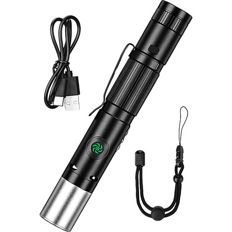 Linterna LED recargable Modos ajustables Luz portátil para viajes, acampada, senderismo, pesca, supervivencia y cortes de luz. (1/5)