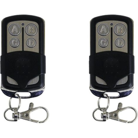 JSSEVN-Télécommande universelle 4 canaux 433 Mhz – Lot de 2 – Compatible avec toutes marques de portail – Apprenant et duplicable