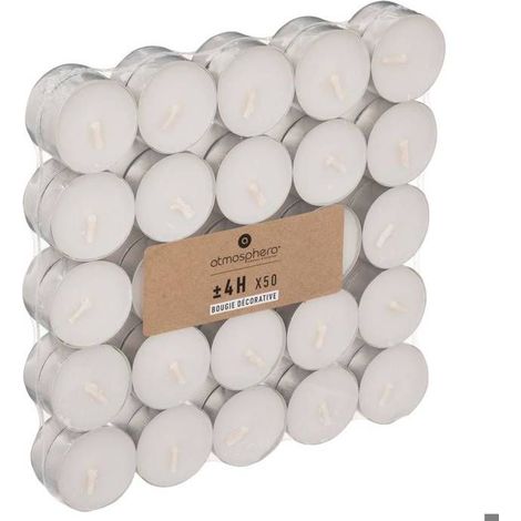 Lot de 50 bougies Many blanc 11g - Atmosphera créateur d'intérieur