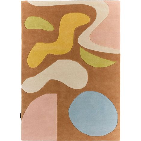Tapis pastel géométrique fait main en laine et coton - 133 x 190 cm (1/5)