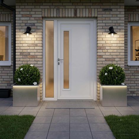 vidaXL Jardinera para jardín con luces LED 2 uds. Plateado (1/5)