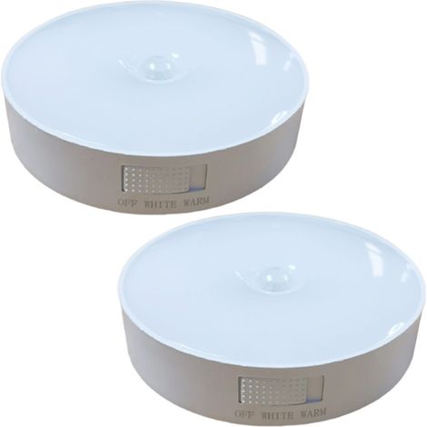 Éclairage intérieur LED, détecteur de mouvement rechargeable, batterie longue durée, veilleuse à détecteur de mouvement, spot rond pour placards/penderies/cuisines. (1/5)