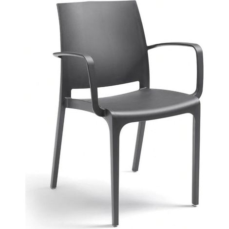 SEDIA IN POLIPROPILENE 'VOLGA ARMCHAIR' grafite