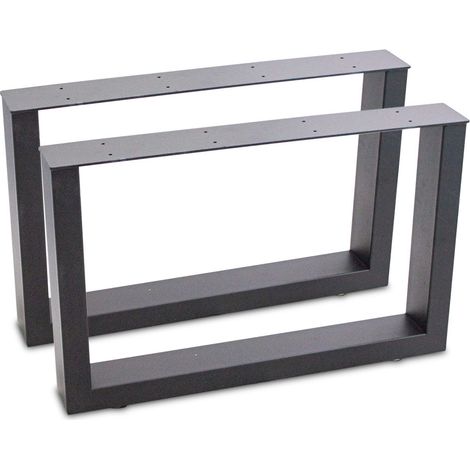 Tischbeine Tischkufen Tischgestell Tischuntergestell Stahl Metall Eckig (64x40, Schwarz)