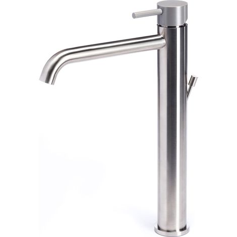 Rubinetto Miscelatore Monocomando Lavabo Alto in Acciaio Inox Maniglia Roccia (1/2)