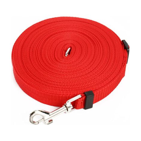 Pair Laisse longue pour chien, 15 m, rouge, 2 cm, pour entraînement (1/4)