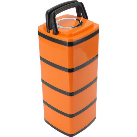Boîte Bento Isotherme en Acier Inoxydable 304 Anti-Fuite Empilable - 4 Couches 2.9L pour Déjeuner Bureau ou École (1/5)