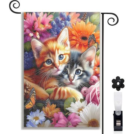 Drapeau de jardin décoratif décoration pour maison de campagne toile résistante double face 30 x 45 cm pour balcon terrasse (1/5)