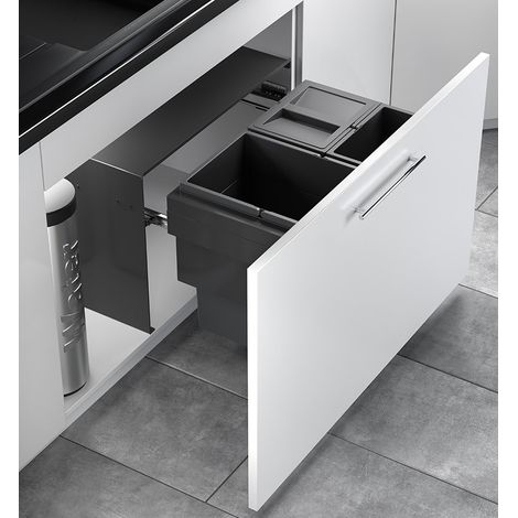 Poubelle encastrable 54L 3 bacs (28+13+13) AS Cargo Aqua 900 (1/4)