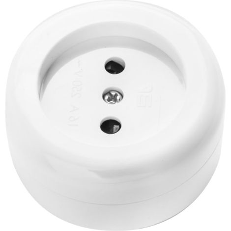 Weißer runder Oberflächensockel Onlex 10/16a ohne T/T 4 mm