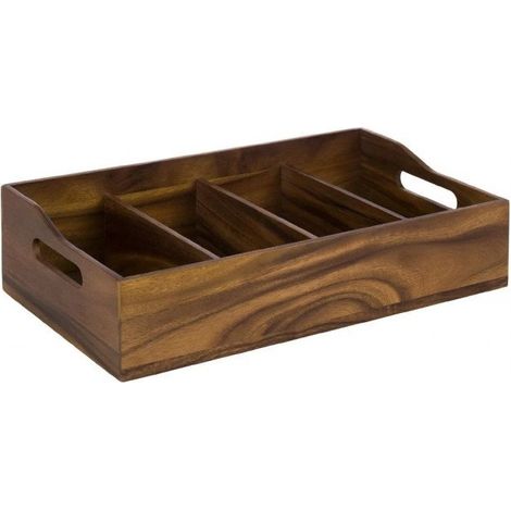 Range-couverts (H)130 x (L)510 x (P)280 mm, en acacia