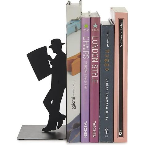 Serre-livres en métal noir pour présentoir décoratif (1/4)