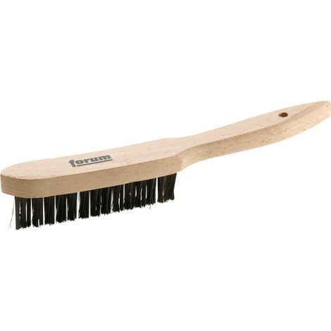 Brosse à soudures d'angle, Nombre de rangées : 3, Garniture Fil d'acier inoxydable, Epaisseur du fil 0,35 mm, Modèle : lisse