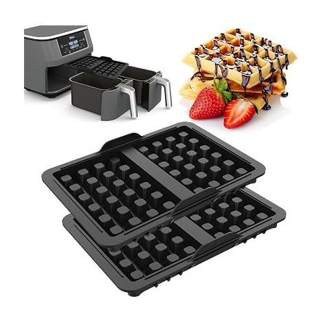 Lot de 2 inserts gaufrés compatibles avec Ninja AF300EU, AF400EU, AF451EU, SL400EU et AF500DE - Accessoires de friteuse à air chaud - Accessoires gaufres belges (1/5)