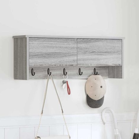 Perchero de pared con estante Gris  80 x 20 x 30 cm