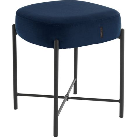 Tabouret en velours bleu foncé