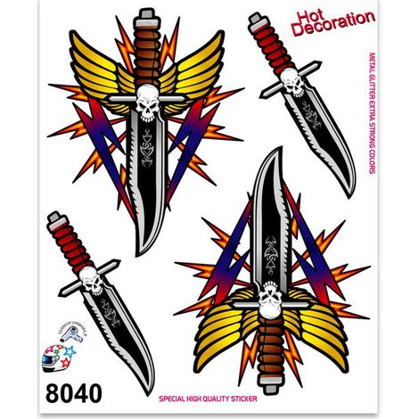 Adesivi Sticker Pugnali, 14 x 16 cm (1/4)