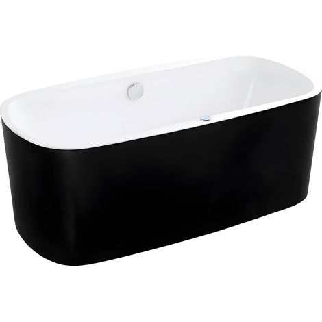 Baignoire balnéo à leds SIRGAO - 1 place - 155L - 15075cm - Noire (1/5)
