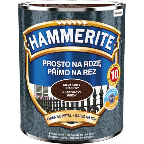 Hammerite Direkt-zu-Rost-Metallfarbe, Hammerschlagbraun, 0,7 l
