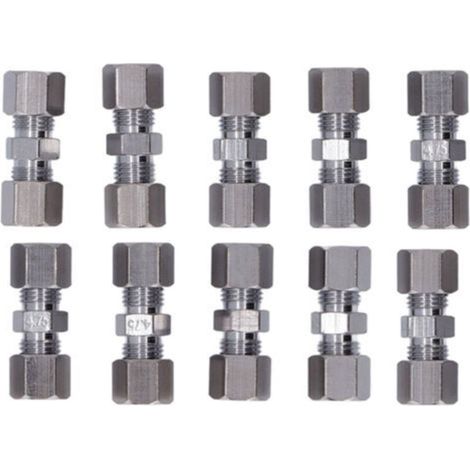 Eosnow Connecteur de ligne de frein en cuivre chromé, raccord de tuyau de frein pour Tube de 4.75mm de diamètre, 10 pièces
