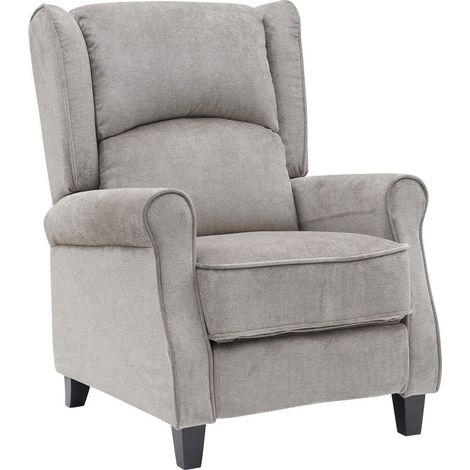 Poltrona in tessuto reclinabile 75x87x100 cm grigio con braccioli - Lux (1/5)