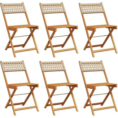 Maison Exclusive - Gartenstühle 6 Stk. Klappbar Beige Poly Rattan