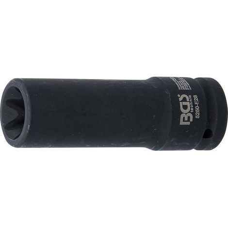 Douille à Choc Longue Profil E 20 mm (3/4) E28 - Puissance et Durabilité, Acier, Zones Difficiles - D-Work (1/5)