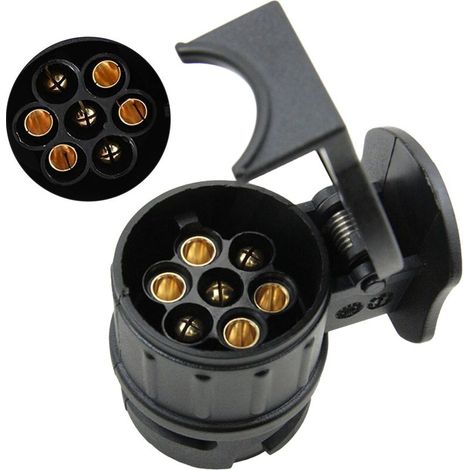 Adaptateur 13 Broches 7 Broches Adaptateur Prise Remorque 13 vers 7 Broches 12V Adaptateur Remorque pour Voiture Camion RV Caravane (1/5)