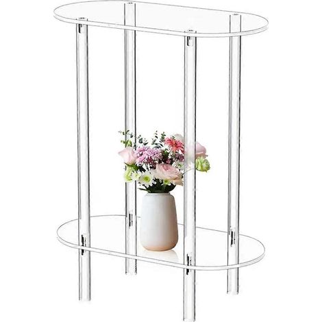 Table d'appoint transparente pour canapé, table basse, meuble de rangement en acrylique. (1/5)