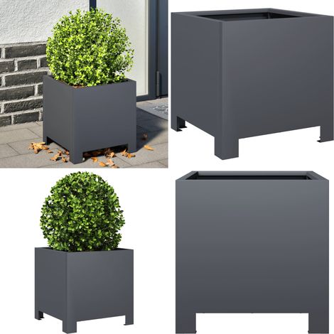 vidaXL Jardinière anthracite 30x30x30 cm acier (1/5)
