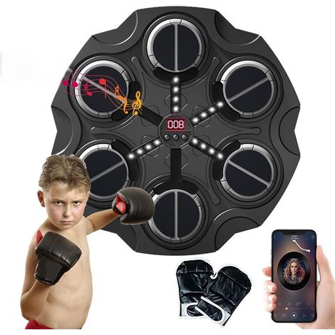Music Boxing Machine de boxe Bluetooth intelligente avec gants de boxe, 3 vitesses, prend en charge le Bluetooth cadeau pour les enfants