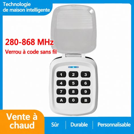 Télécommande copieuse blanche 280-868 MHz porte de garage et volet roulant, portée 30-50 m, 3 V, 180 g – Livraison gratuite (1/5)