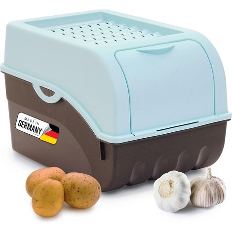 Boîte de rangement pommes de terre 5L turquoise empilable