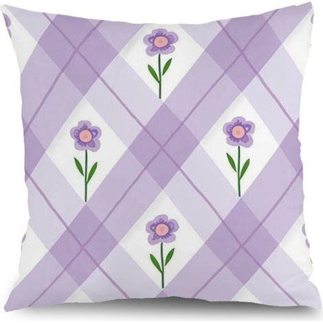 Housse de coussin fleurs bleu rose jaune, décoration canapé,40×40cm (1/5)