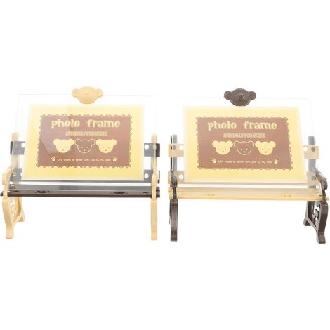 Cadre Photo Dessin Animé 2pcs en Plastique et Verre Support Mobile Stable pour Décoration de Bureau et Maison, Porte-photo Créatif Style Cartoon Style Aléatoire (1/5)