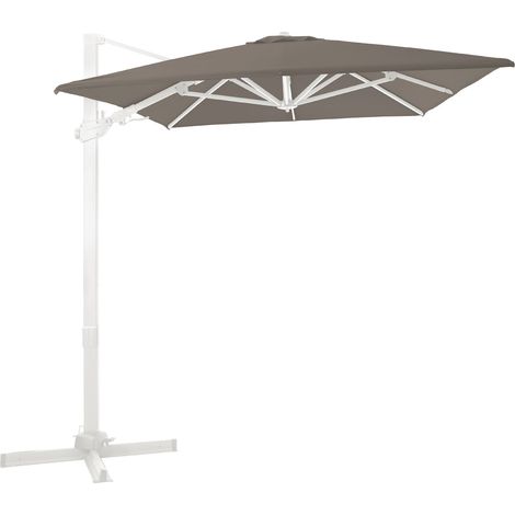 Axi Milad Premium Parasol Déporté Blanc/Taupe - Rectangulaire 200X300Cm -Structure Aluminium - Rotation 360 - Inclinable - Résistant Aux Uv