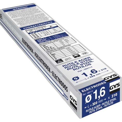 210 Electrodos de rutilo de acero Ø 1.6 mm GYS 085114