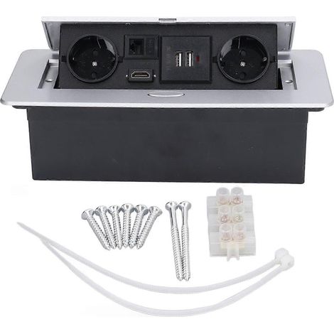 Prise de bureau 16 A, boîtier de connexion double USB, prise secteur standard, connexion pour soudage, idéale pour les bureaux.